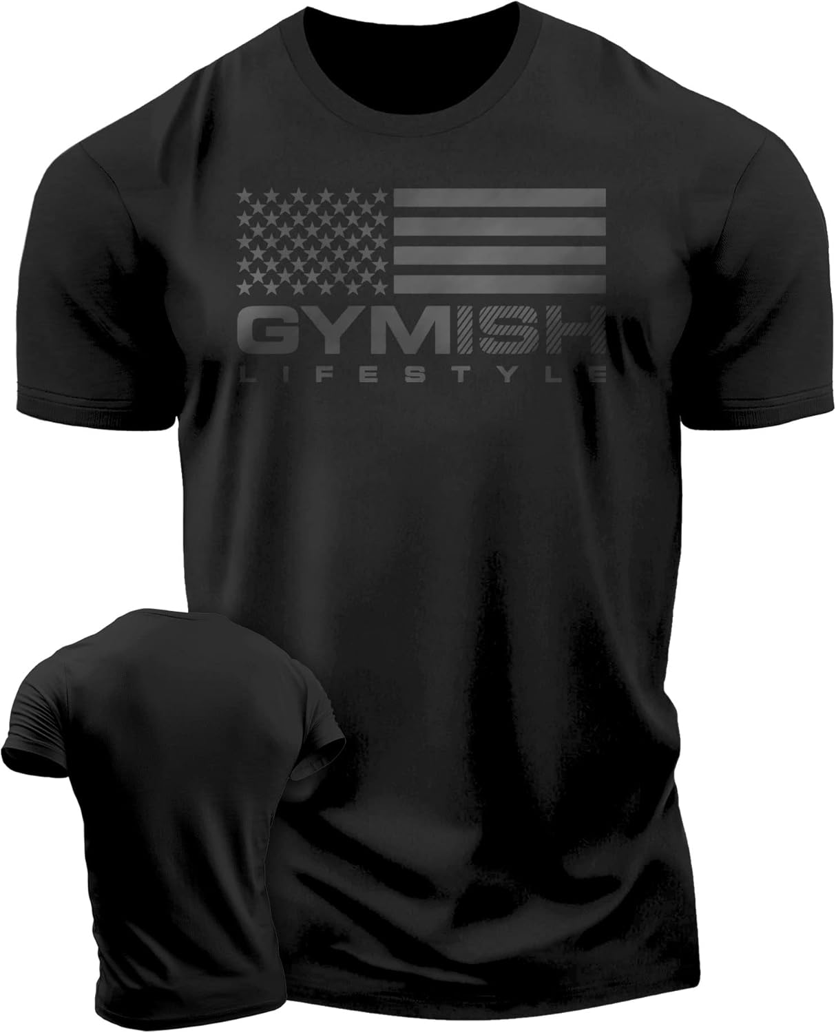 Gymish American Flag Graphic Fitness Tank, Sleeveless Bodybuilding Athletic Tank Top