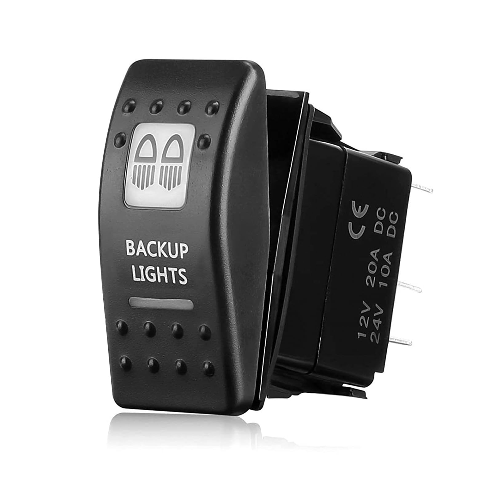 1 Pack Backup Light Switch Amber LED Light Replacement for Can-Am Commander Defender Maverick, 5 Pin Rocker Switch On/Off Switch, 20A 12V