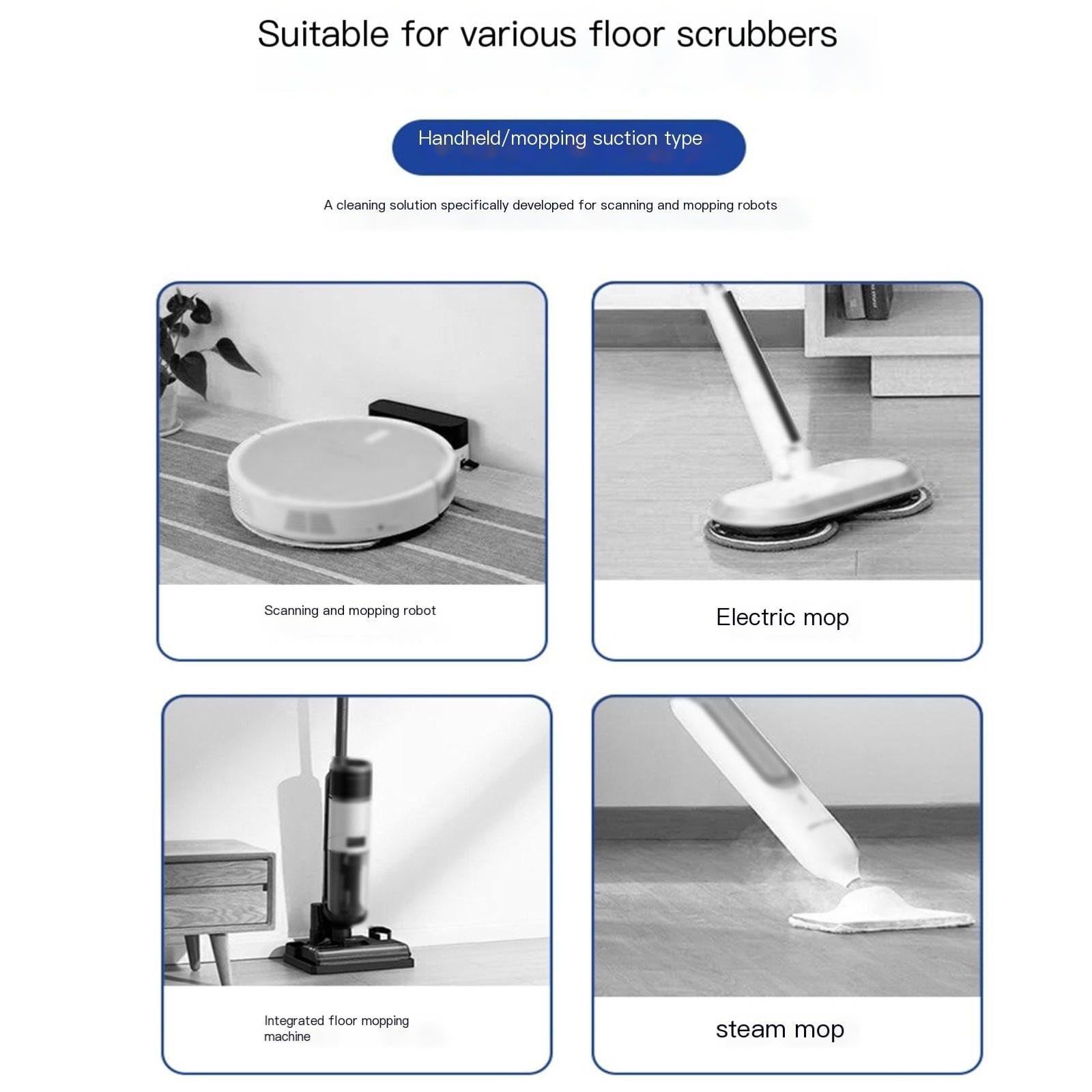 Líquido limpiador de pisos。 Compatible para Midea 。 Soluciones de limpieza para múltiples superficies。 Líquido limpiador 400 ml (13,5 onzas líquidas)(4 bottle)