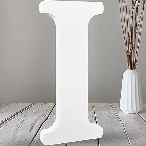 AOCEAN Letras de madera grandes blancas de 12 pulgadas, letras de madera sin terminar para decoración de pared, letras decorativas de pie,