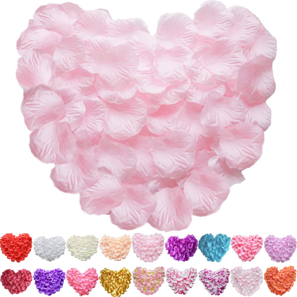 Time to Sparkle 2000 Silk Rose Petals Flower Confetti Wedding Flowers Engagement Party Decoration - Baby Pink
