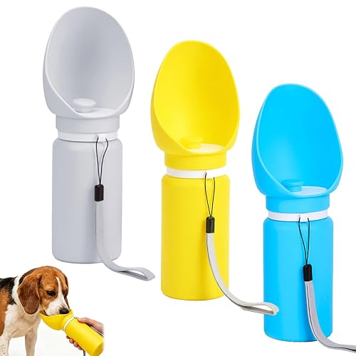 Botella de Agua para Perros Portátil 550ml, Bebedero Plegable de Silicona para Perros