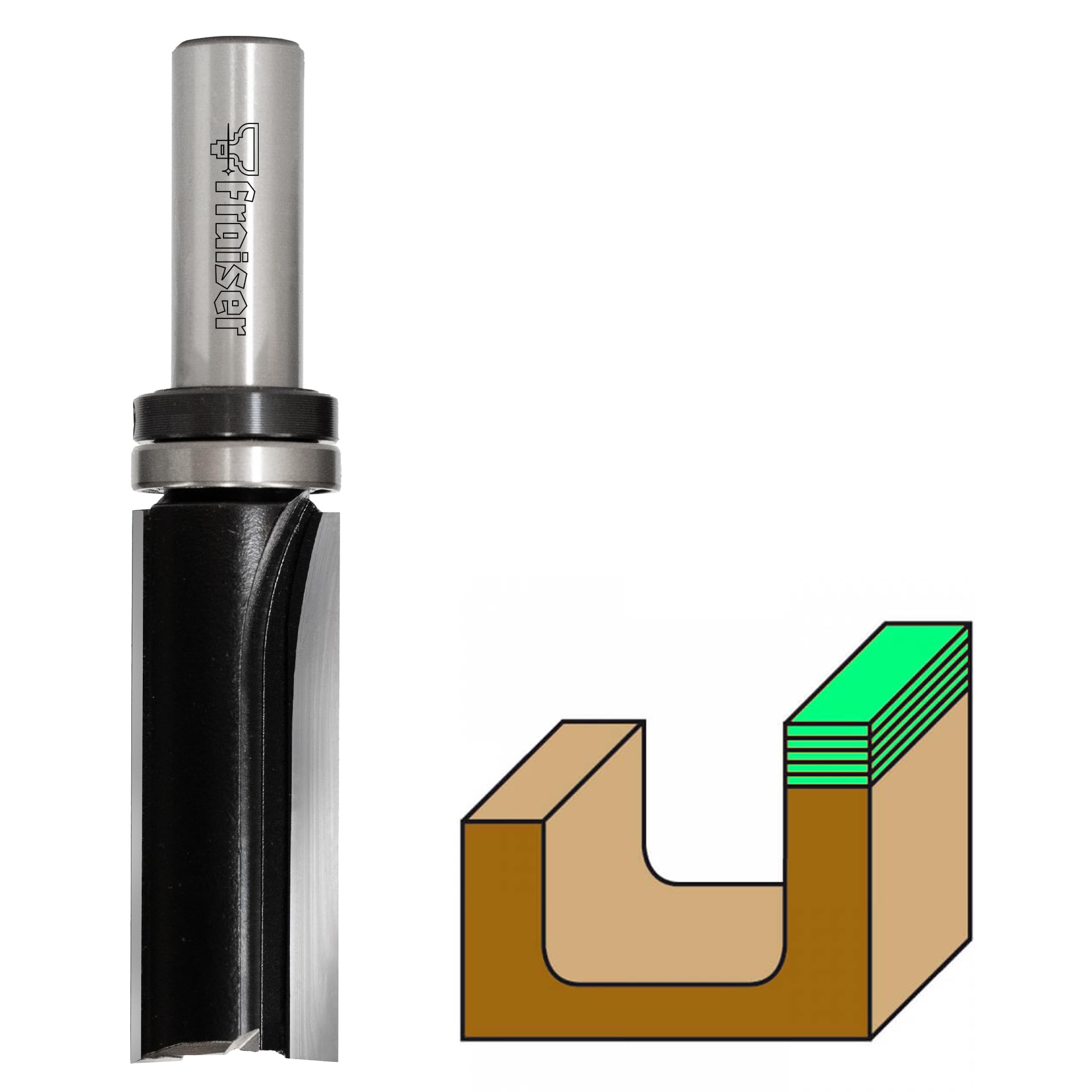 Fraiser Frez do kopania z łożyskiem do drewna, średnica 19 mm, trzonek 12 mm, do frezarki pionowej i frezarki