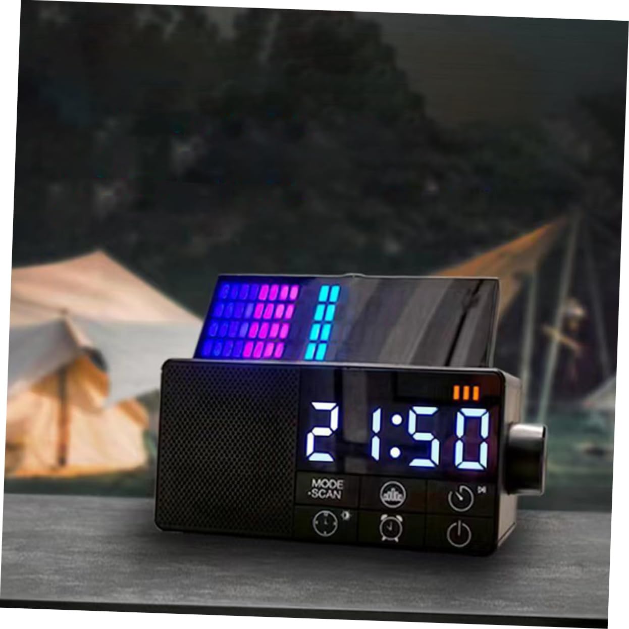 SHINEOFI Reloj Despertador Digital con Altavoz Retro Altavoz Inalámbrico con Radio FM Decoración para Dormitorio y Sala de Función de Alarma y Modo de Repetición