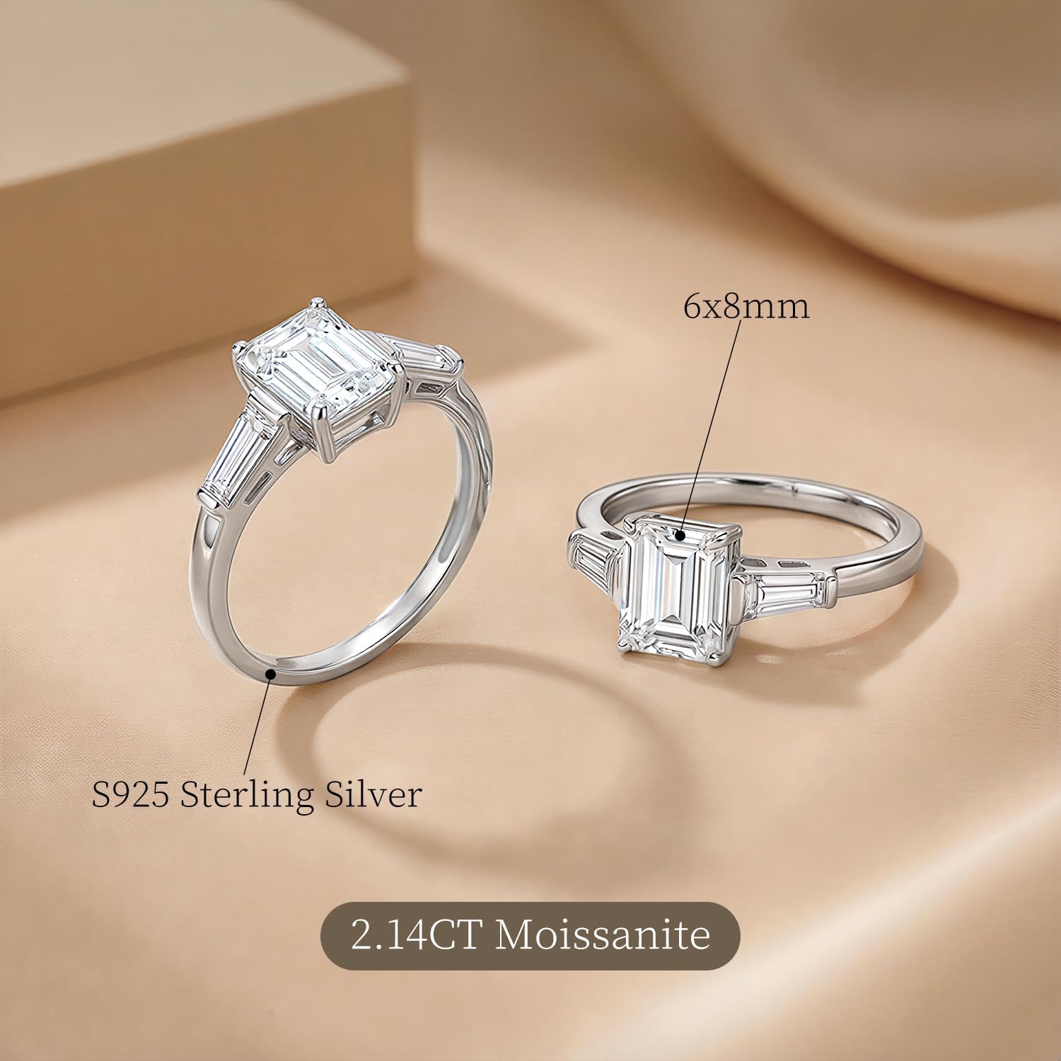 Moissanite Eternity Wedding Band, 2.14Ct, D Color, VVS1 S925 Sterling Silver Band Rings for Women, Moissanite Jewelry for Gifts Travel Engagement Wedding Promise Anniversary (Size 6-8)