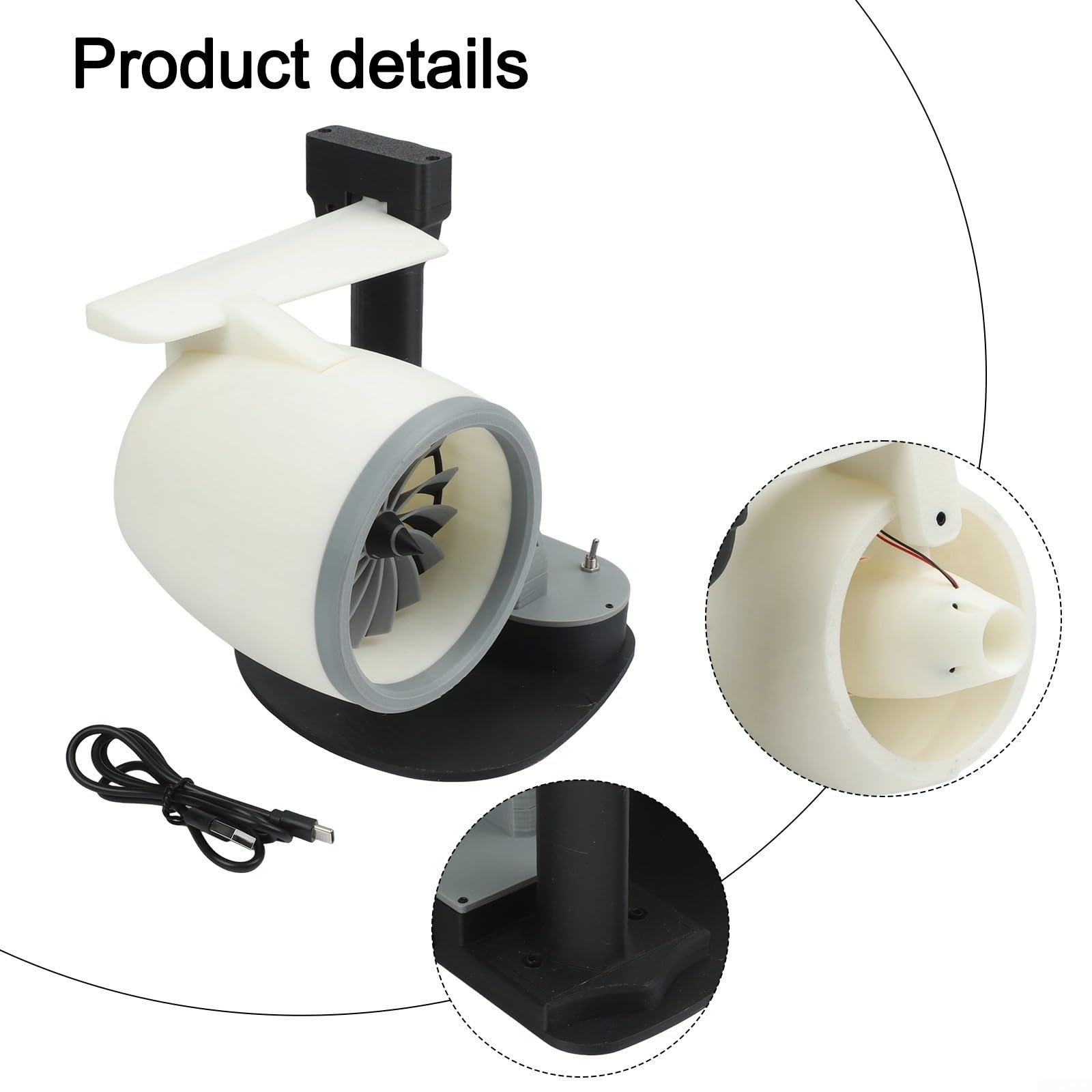 Wentylator biurkowy silnika lotniczego z nawilżaczem, model turbofanu USB ze światłem LED i regulowanym przepływem powietrza, do dekoracji domu, biura, bezprzewodowy, czerwony