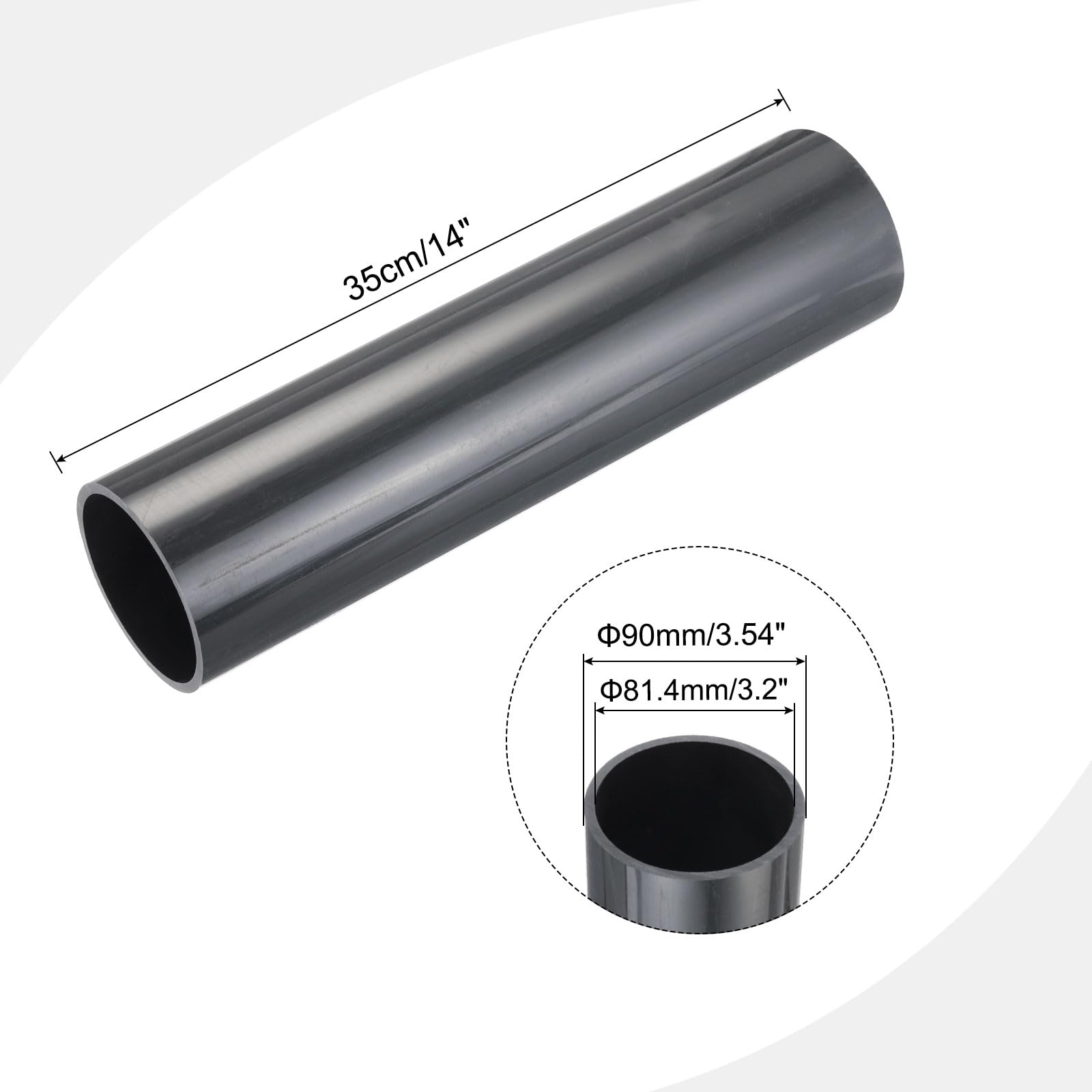 QUARKZMAN Tubo Rigido Rotondo in PVC 131,4mm ID 140mm OD 330mm/13 Bianco ad Alta Resistenza per Tubi d'Acqua Artigianato Guaina Cavi
