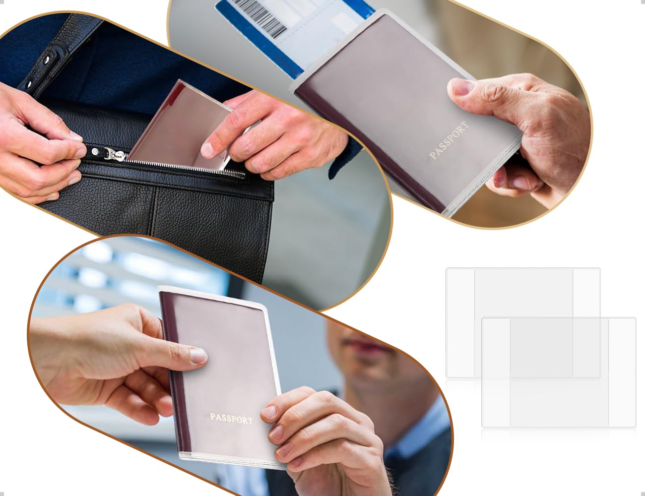 6 sztuk etui ochronnego na świadectwo szczepień, wodoodporne przezroczyste etui na paszport, ochraniacze na karty szczepień (19,2 x 13,5 cm)