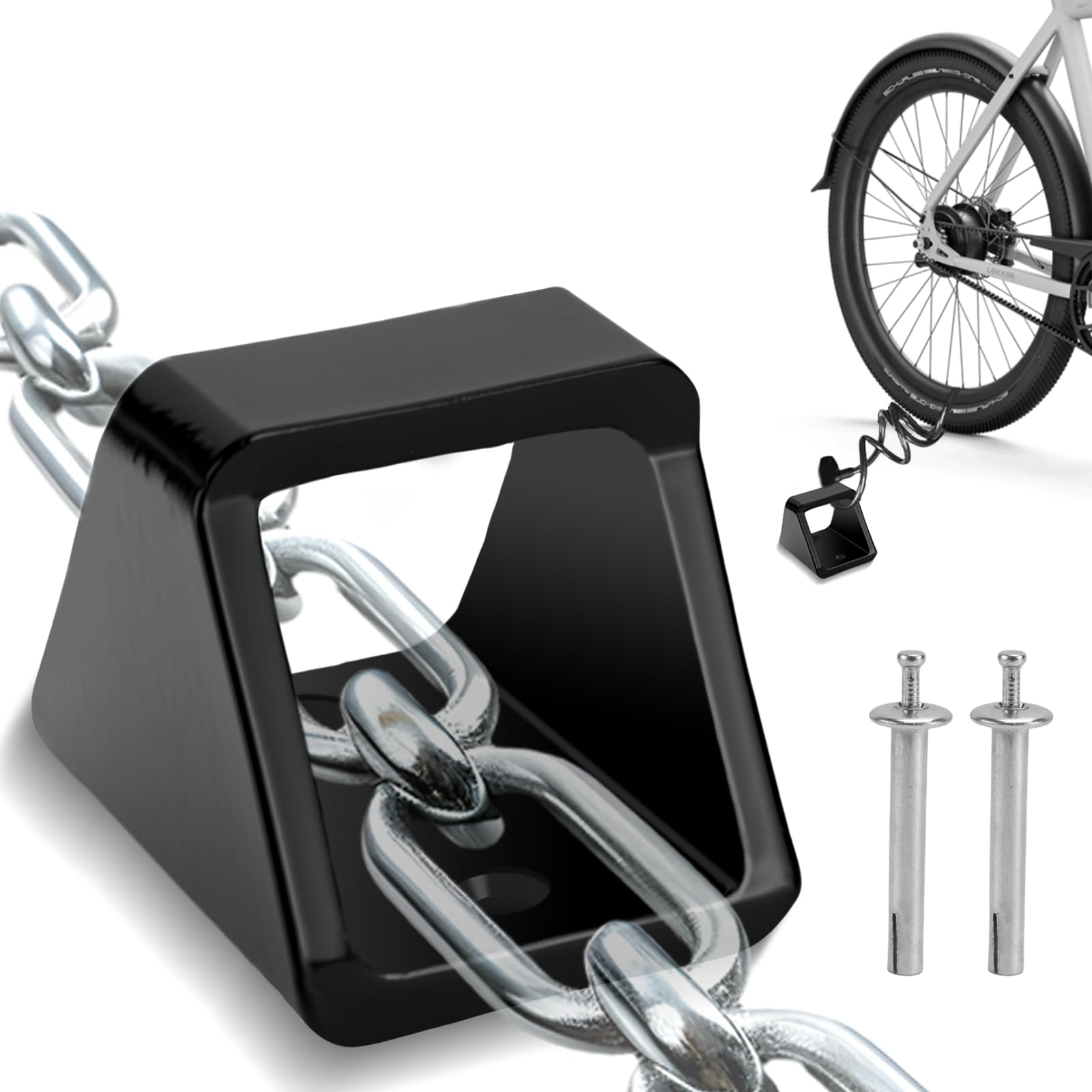 TYBYBB Wandanker Bodenanker Wandsicherung Fahrrad Bicycle Wall Anchor Kettenanker Wand Bodenanker Zubehör Anker mit 304 Edelstahlschrauben für E-Bike, Motorrad, Fahrradschloss Diebstahlschutz Auto & Motorrad