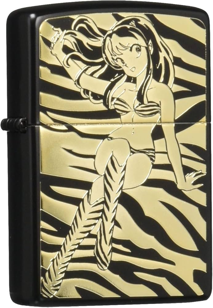 Amazon.co.jp: うる星やつら Zippo A柄 ブラック x ゴールド