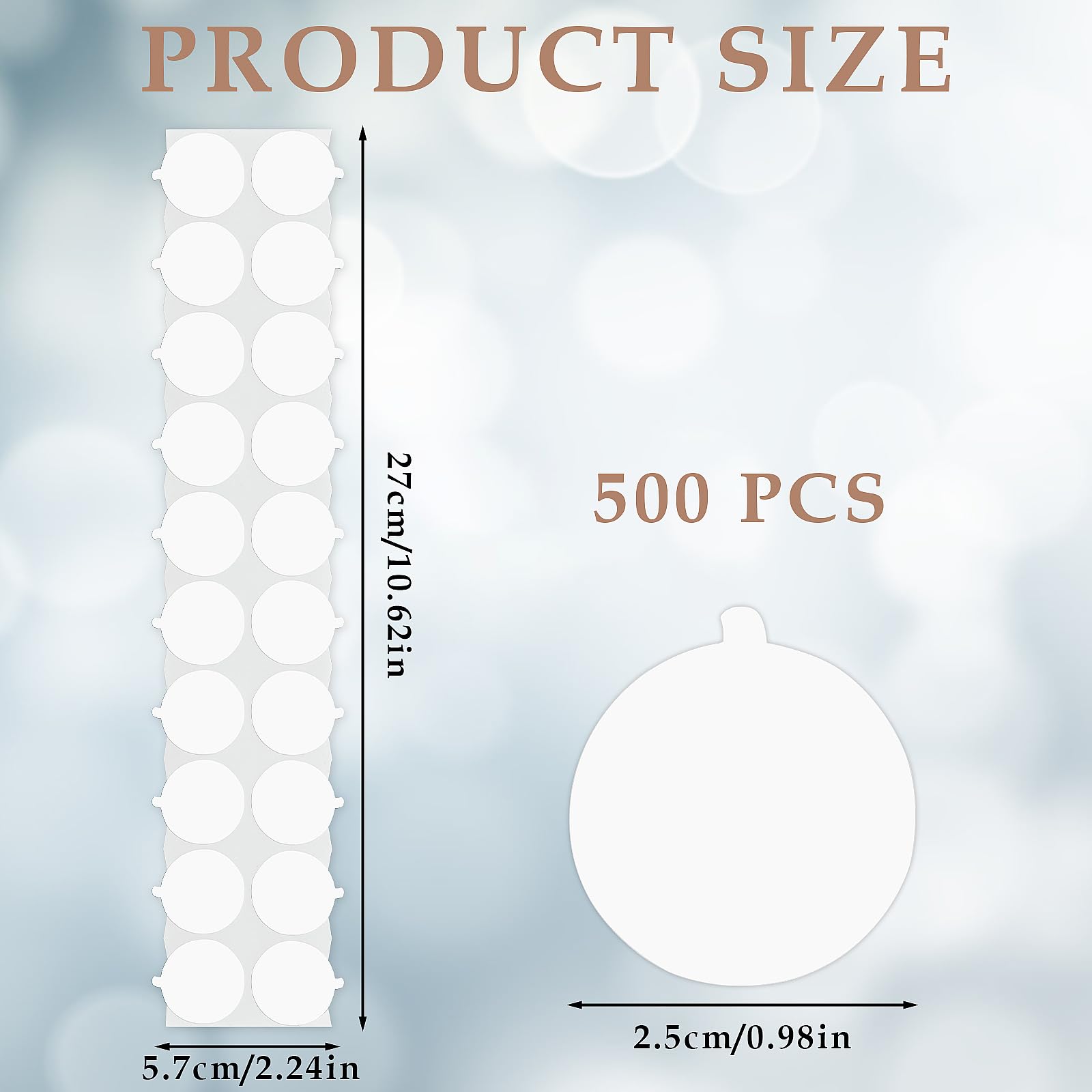 500Pcs Adhesive Dots Wax Sticker Backing Double Sided Sticky Dots for Wax Seal Stickers Craft Adhesive Waxing(1inch)