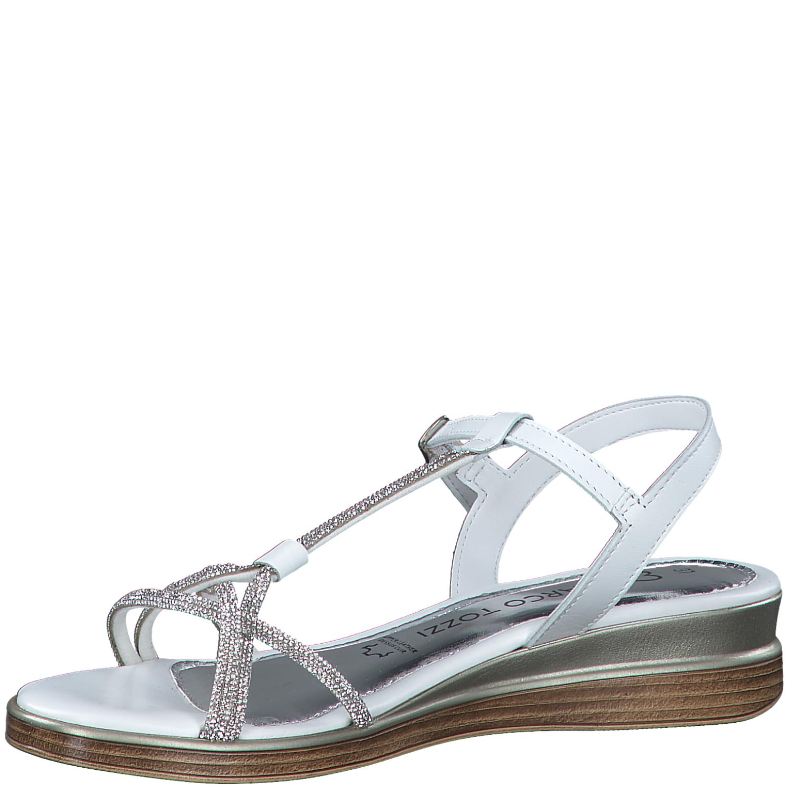 MARCO TOZZI Women's 2-28260-42 Wedge Sandal, White Comb, 5.5