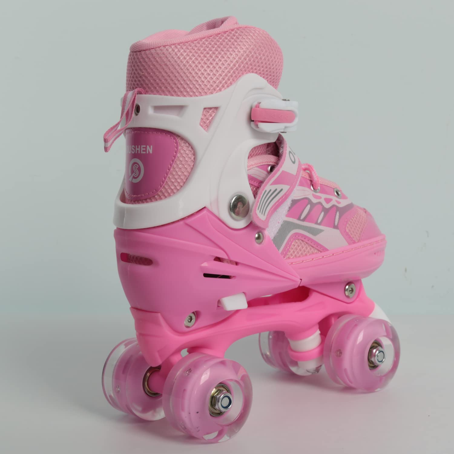 Rollers en Ligne/Rollers Quad pour Enfant avec/sans Roues Lumineuses Taille Réglable de 31 à 38 Confortables et Respirants Inline-Skates Roller Skates pour Filles et Garçon Adolescent Débutant