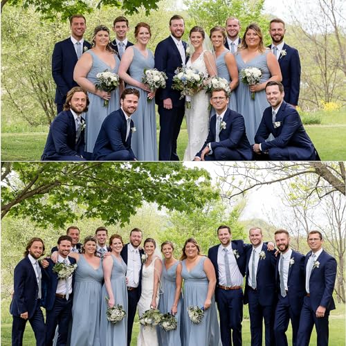 Image of HISDERN Ties for Men Solid Houndstooth Neckties Handkerchief Formal Business Tie & Pocket Square Set Wedding Party