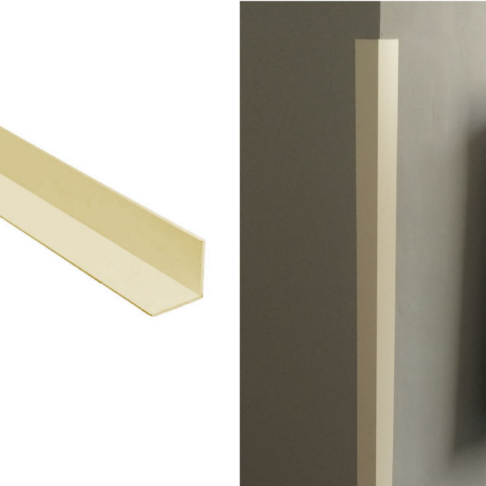 Home.smart Magnolia Cream Corner Wall Protector Protection Plastic Angle 40Mm X 40Mm X 1 Metre