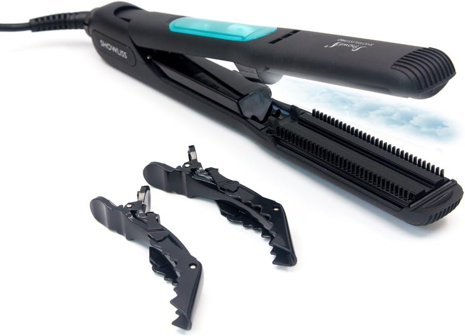 Steam Hair Straightener by AuPolus - Professional Ceramic Flat Iron with STEAM Technology & 5D Heating Teeth - for Salon Hair Straightening with Digital LCD Display, Dual Voltage
