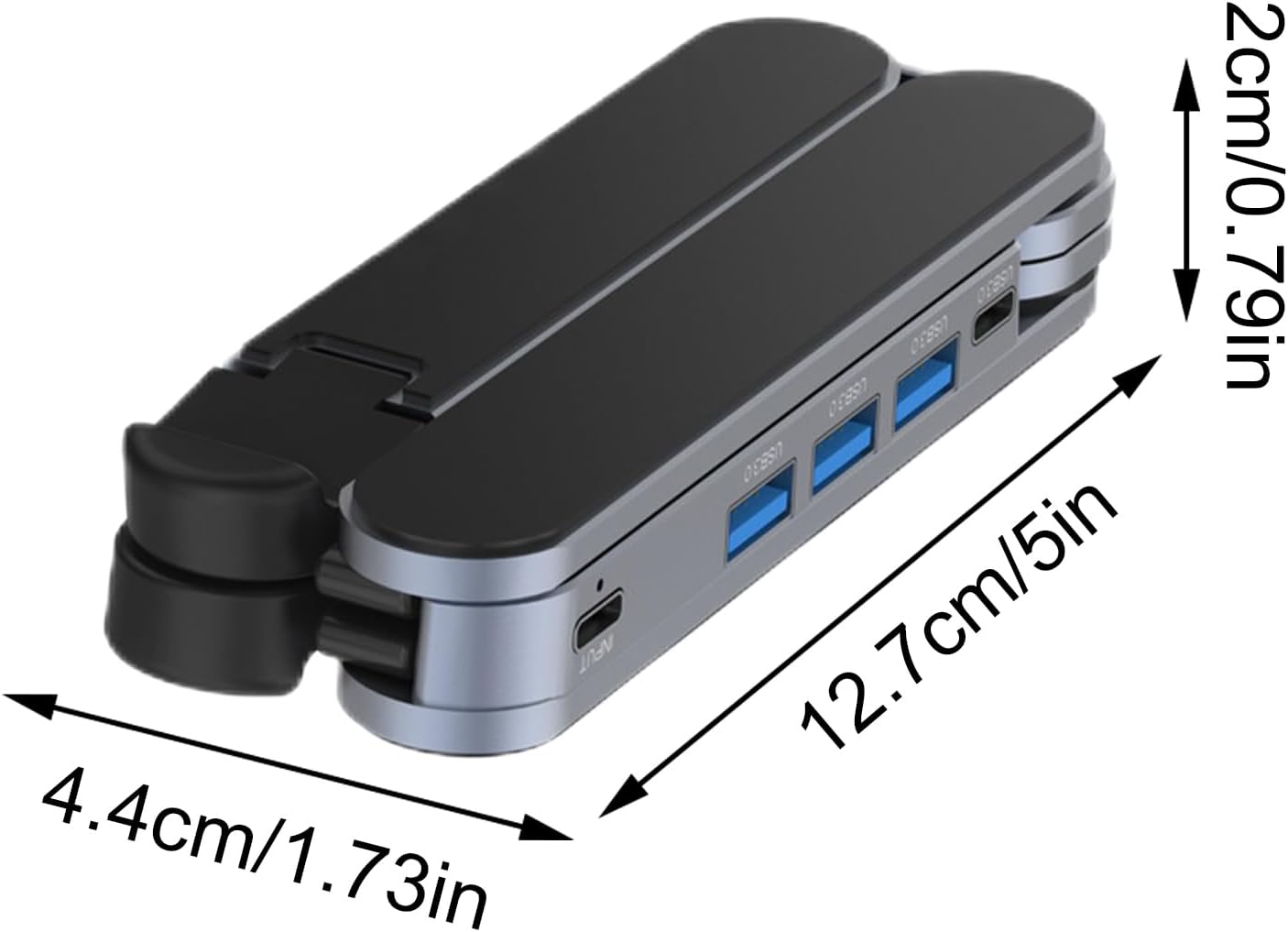 Laptop Stand Docking Station, Aluminum Alloy USB Hub, Height Adjustable Laptop Holder for Home, Office, Travel, and Business