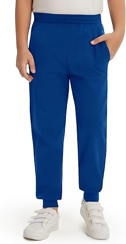 M MAELREG Boys Athletic Jogger Pants Fleece Stretch Water Resistant Sweatpants Zipped Pockets for Casual Activewear