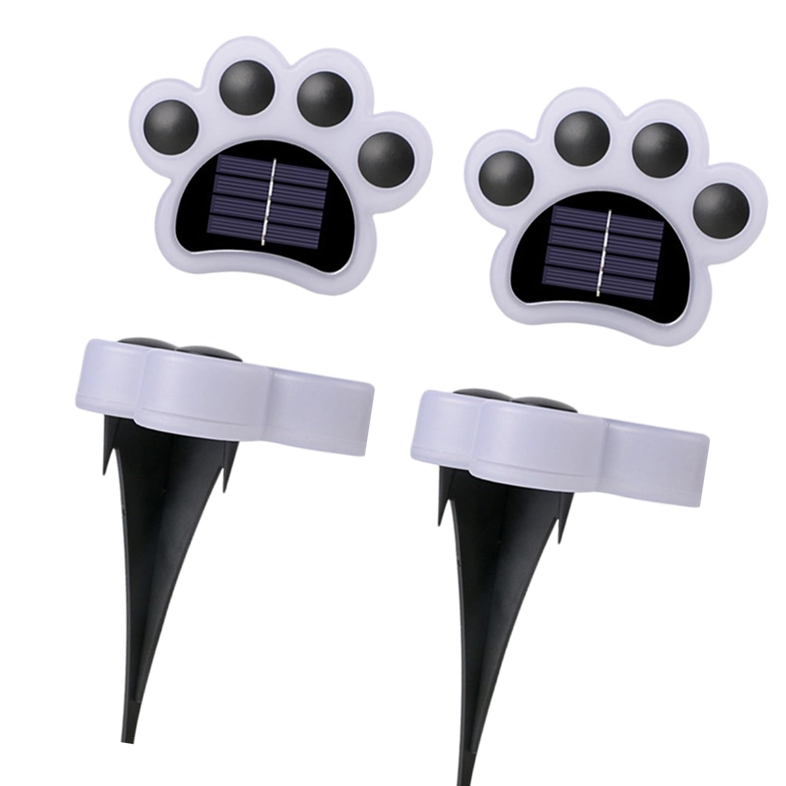 KAHDGSS of 4 Automatic Lawns Lamp Soft Illuminations Cats Paws Shape Ground Light for Outdoor Landscape Pathway Decoration Solar Pathway Lights