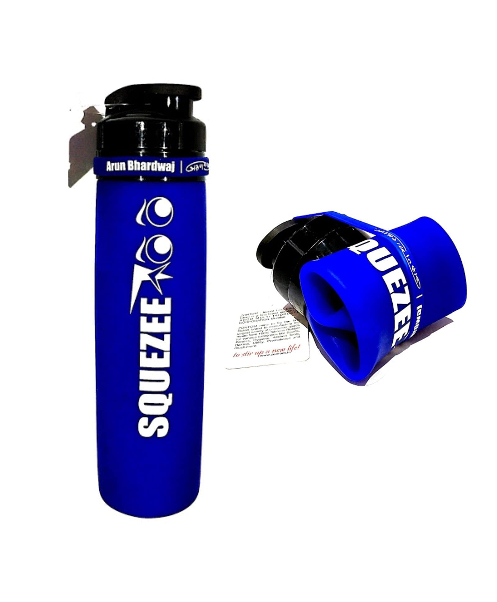 LyveFresh by ZONTOM BPA Free Silicone Foldable 700ml Water Bottles for Travel-Gym-Sports |Leak ProPortable Travel Water Bottle |Foldable Silicone Bottles - Dark Blue