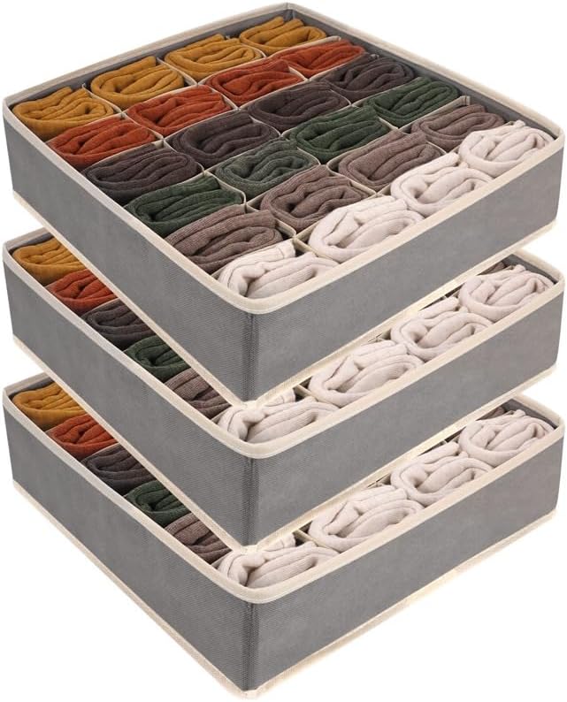 Paquete de 3 cajas de almacenamiento para calcetines y ropa inter...