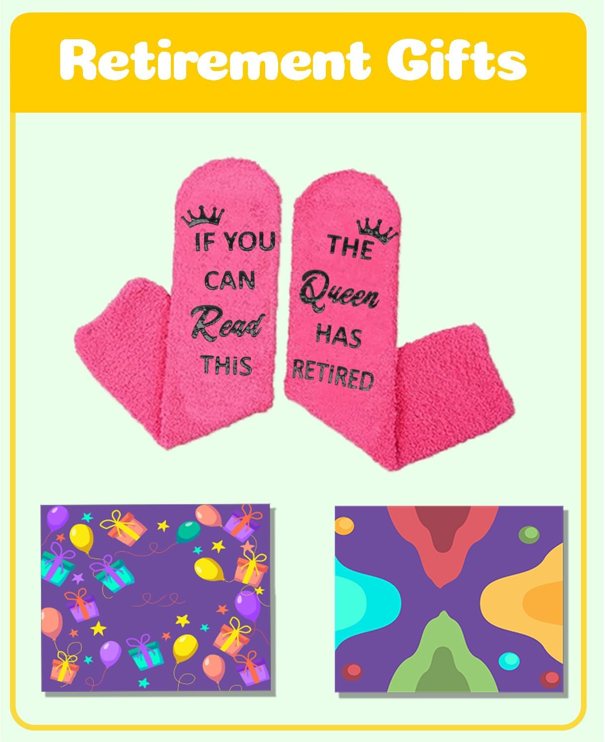 Retirement Socks for Women, Unique Retirement Gift Idea for Woman, Retired Funny Socks Retired Queen Gifts Red - Image 3
