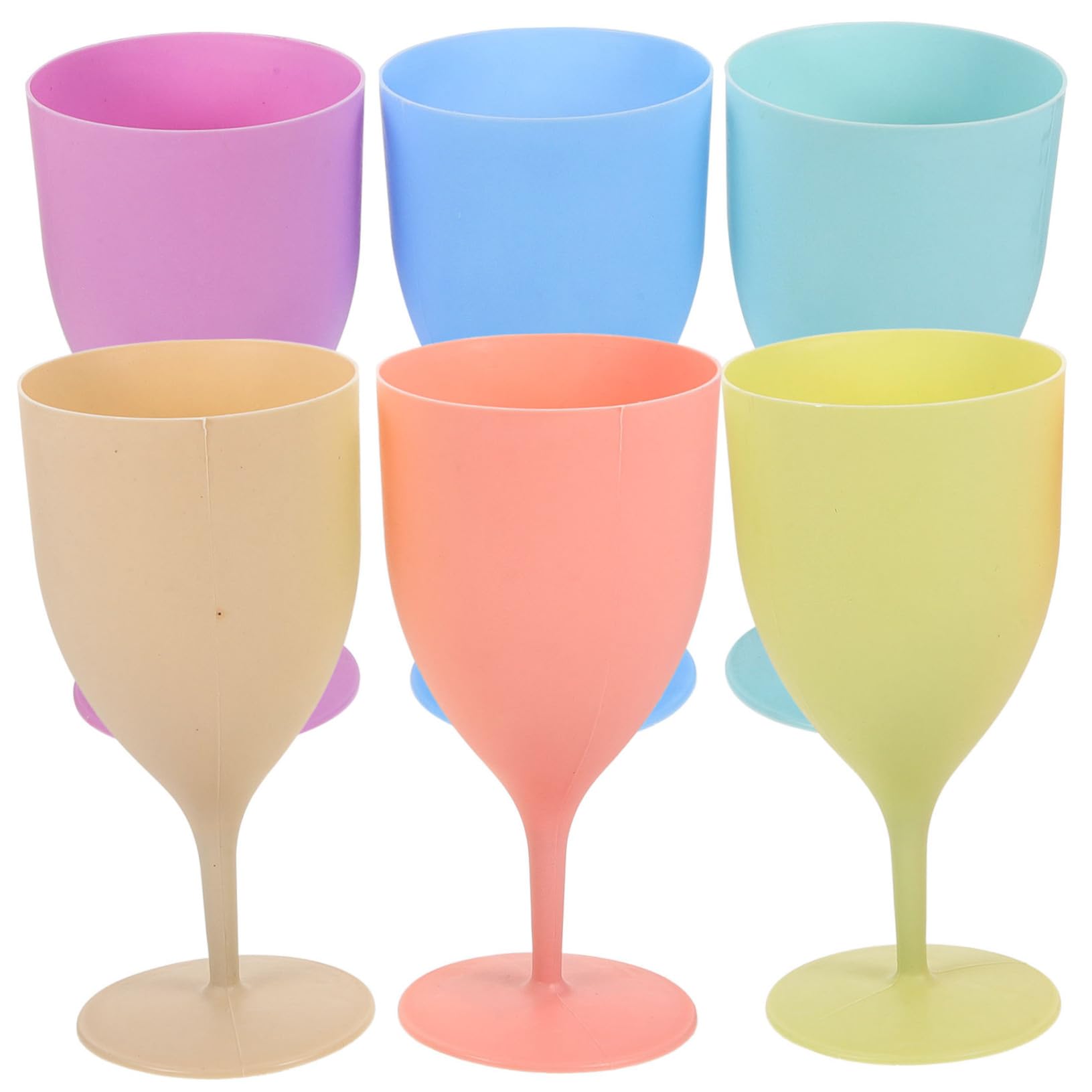 SOLUSTRE 6pcs Macaron Decorative Drink Glasses Cocktail Goblets for Juice Wine Sturdy Liquor Cups for Parties Weddings Bars