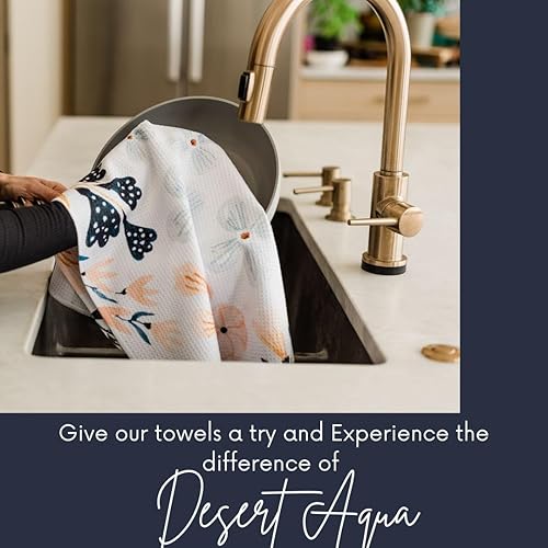 Miniatura 8 de Desert Aqua  Paquete de 3 toallas de cocina no son tus toallas de cocina ordinarias, paños de cocina, microfibra de tejido gofre, paños de cocina,