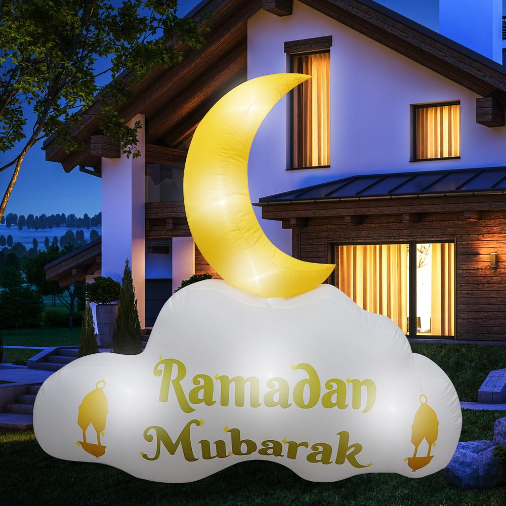 Inflatable Sheep Ramadan Eid Mubarak Muslim Islamic Holidays,External Lantern Moon,Built-in lamp for Yard Garden Lawn Indoor Outdoor Decorations