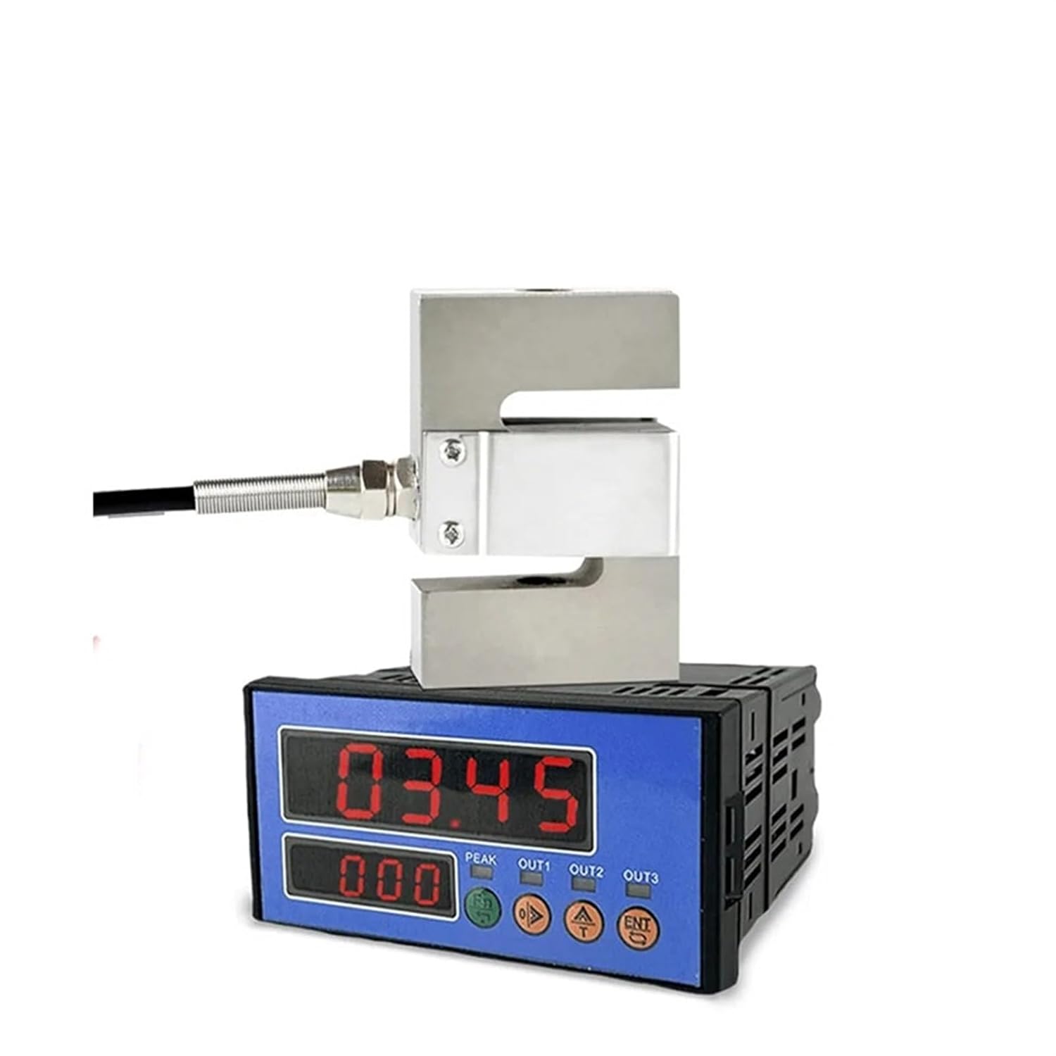 S Type Weighing Sensor Weight Sensor Load Cell +Load Cell Indicator Display 100kg 200kg 300kg 500kg 2000kg 1 Ton 2T Biosensor(1000kg Indicator)