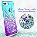 Ruky for 6 Plus 6s Plus 7 Plus 8 Plus Case, Gradient Quicksand Series Glitter Bling Liquid Floating Flexible TPU Women Girls Cover Phone Case for 6 Plus 6s Plus 7 Plus (Aqua Purple)