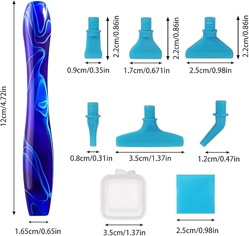 Miniatura 4 de RovyFota Bolígrafo de pintura de diamante actualizado con puntas de rosca de tornillo, 13 bolígrafos de arte de diamante, bolígrafos de pintura de