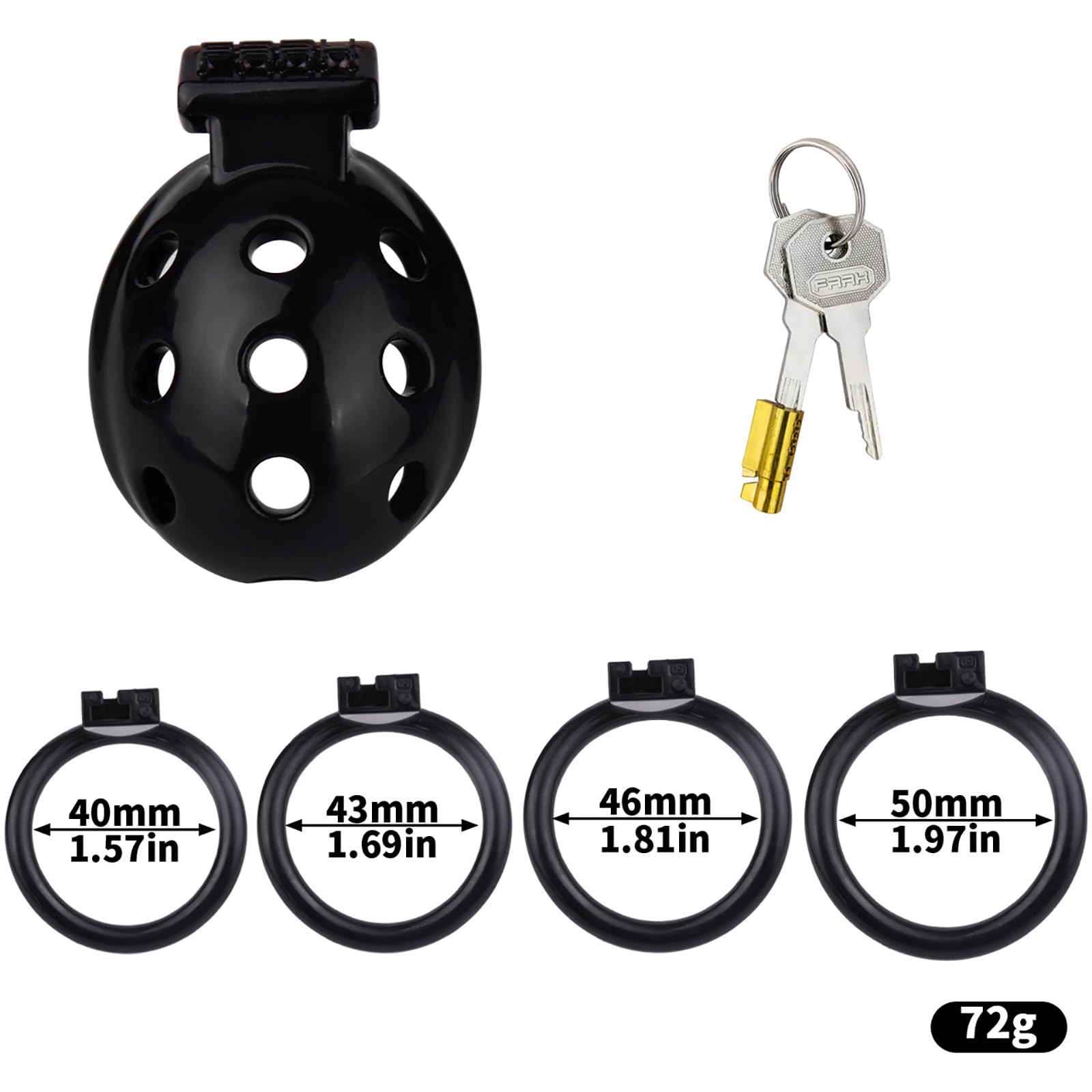 Chastity Cage Pene Jaulas De Pene En Bondage Chastity Cage Uomo Cintura Castità Per Uomo Penis Cage Gabbia Pene Cock Cage Sex Toy Gabbia Castità Per Uomo Gabbia Di Castità (Black)