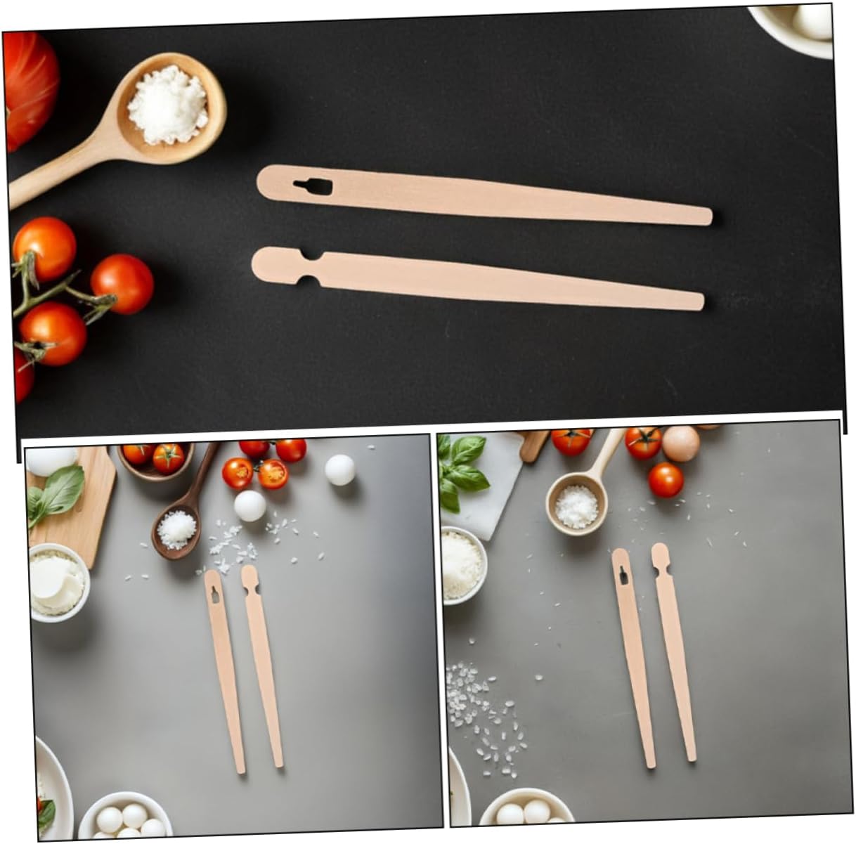 Luxshiny 100sets Wooden Bread Pastry Tongs European Style Training Chopstick Tongs for Boy Girl and Adults for Snack Serving at Weddings and Parties Elegant and Kitchen Utensils