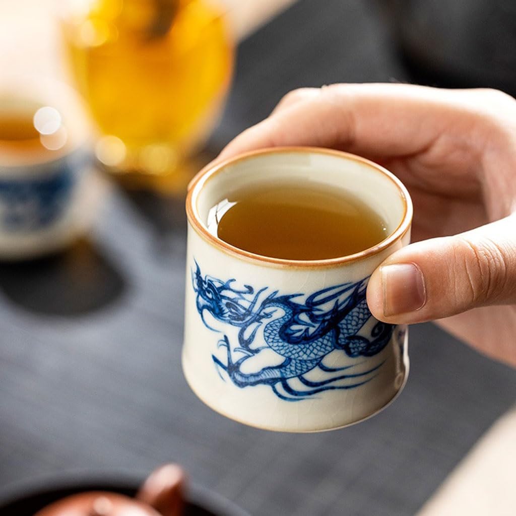 Tazas de té Pequeñas Taza de té de estudio, taza individual de cerámica Personal, juego de té de Kung Fu, tazón de té individual Taza de té de Kungfu