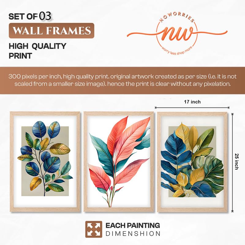 Image of NoWorries Modern Anime Wall Art Frame Paintings 300 GSM Premium Prints | Cool, Anime Character Print & Typography Frames | HD Quality Stylish Wall Paintings Home Decor for Living Room, Office & Bedroom | Wooden Finish Wall Art Frames (Set of-3) (NATURAL, ART-7, 17X25INCHES)