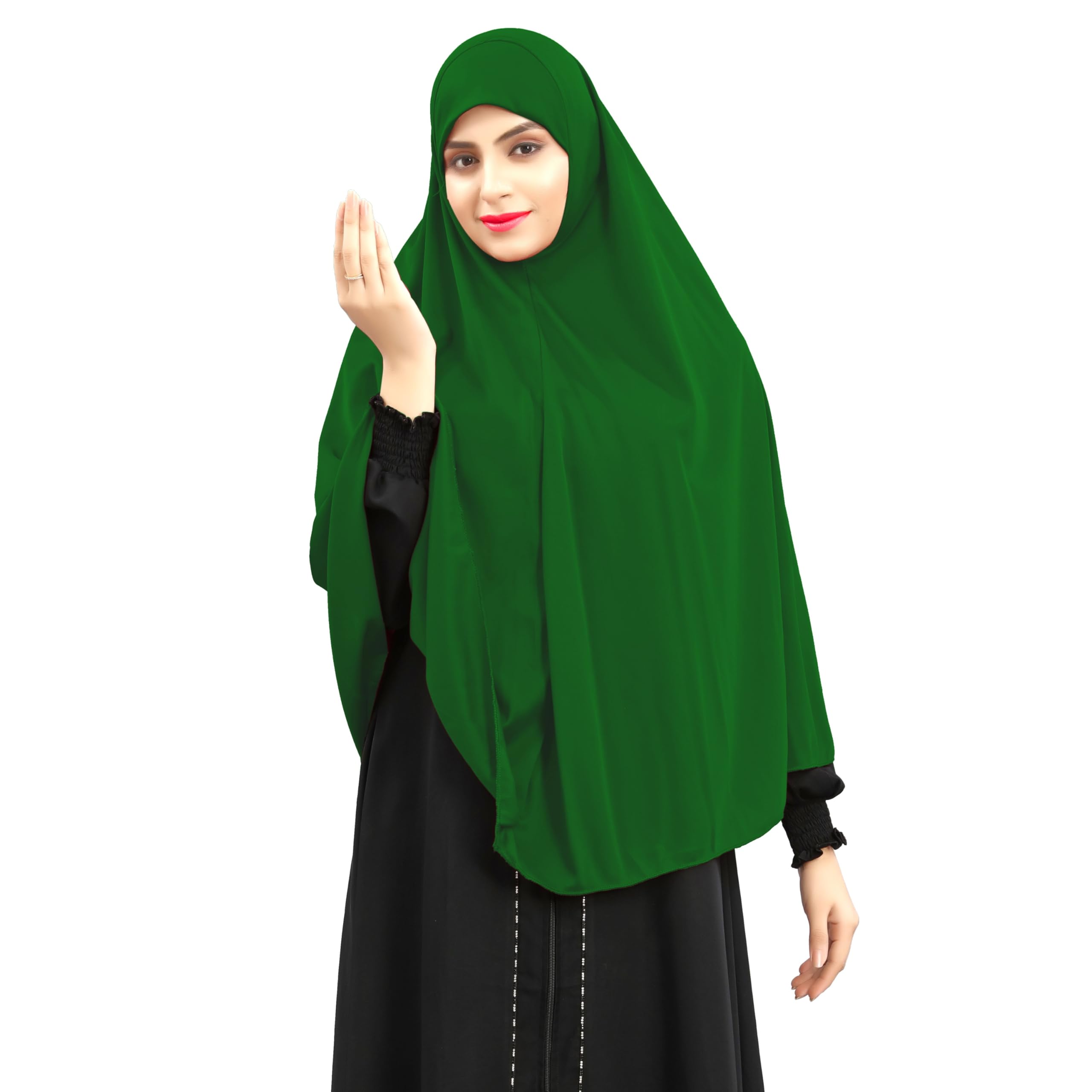 Islamic Stitched Lycra Non Sleeves Stylish Plain Namaz Hijab, KHimar Chaderi Hijab for Women-image-43