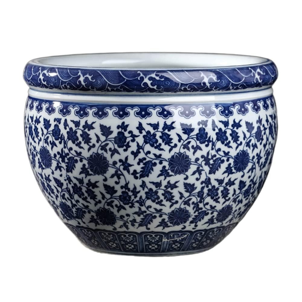 Ceramiczna doniczka do wewnątrz niebiesko-biała porcelanowa doniczka ceramiczna duża vintage orientalna doniczka ręcznie drukowana doniczka na rośliny dekoracyjna doniczka na kwiaty na zewnątrz.
