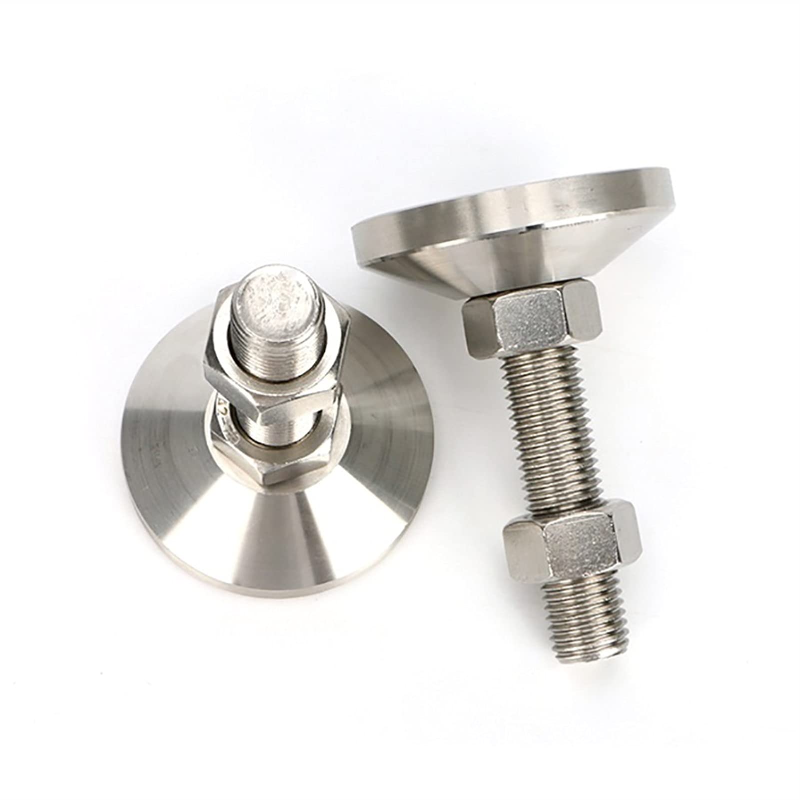 M16 - 4 patas niveladoras roscadas de acero inoxidable 304 600 kg de capacidad de carga ajustables para maquinaria y banco de trabajo, resistentes (diámetro: 80 mm)