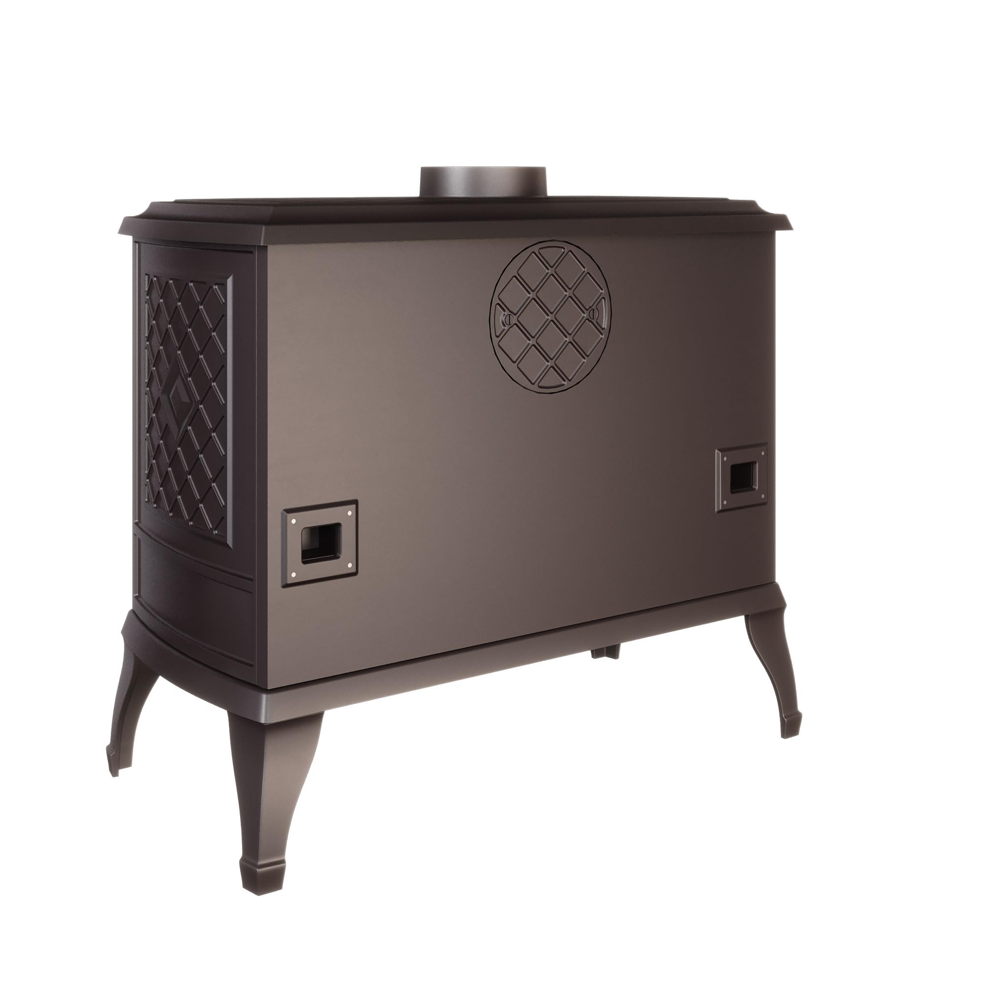 Stufa a legna libera installazione, in ghisa nera, apertura destra/sinistra - P7 LB (10,5 kW) ECO (apertura sinistra)