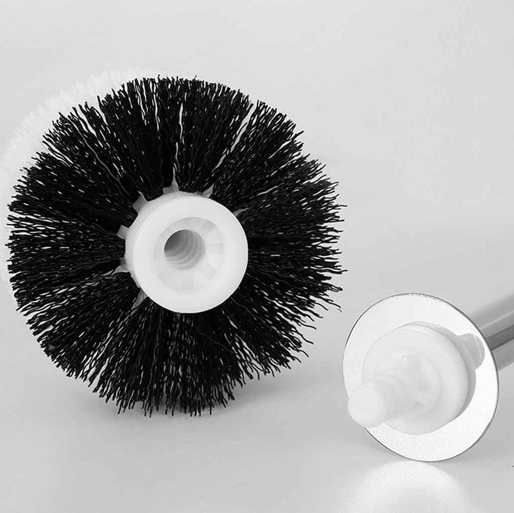 Escobilleros Cepillo de baño de cerámica con Cepillo de baño de Base Juego de Cepillo de baño de Limpieza de baño de diseño Minimalista Moderno (Redondo) Escobillero