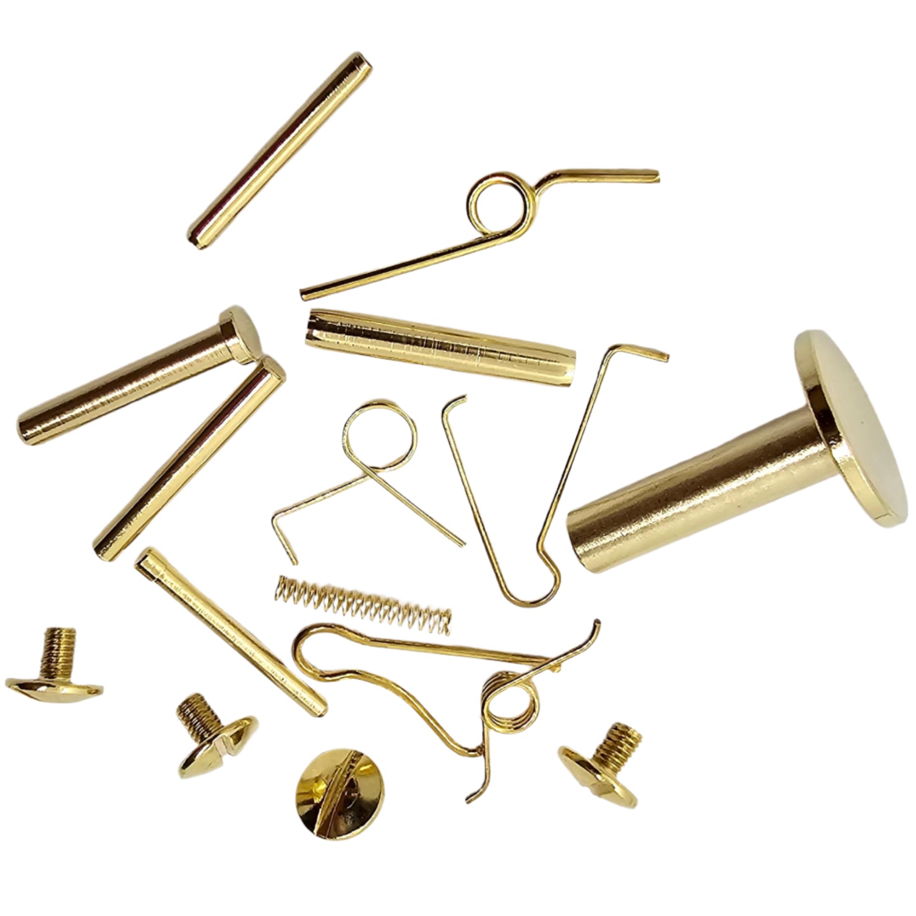 Polished Gold-Plated Grip Screws, Pins, and Springs for Beretta 92/96 Series - Compatible with 92F, 92FS, M9, and 96 Models