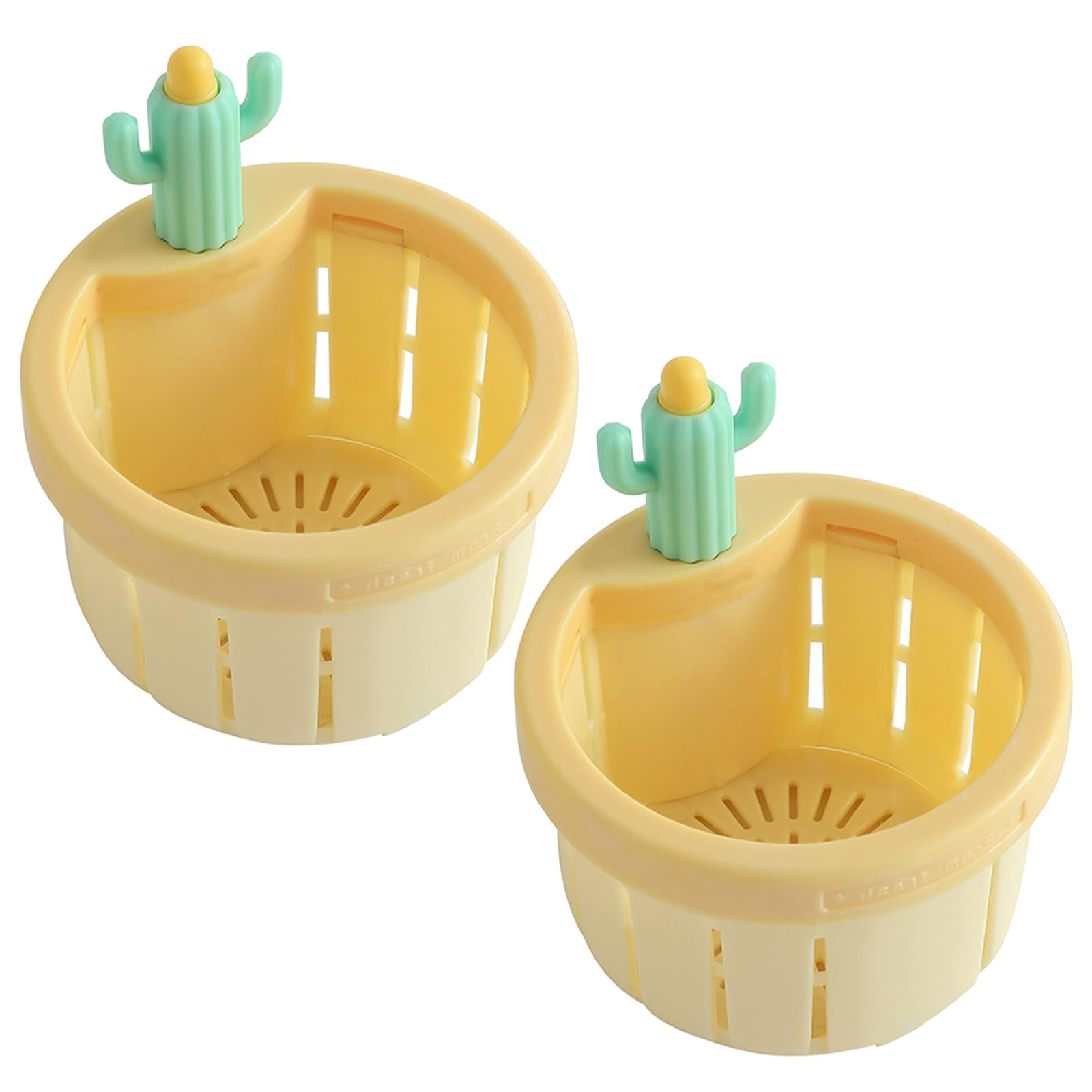 2pcs Cactus Kitchen Sink Drain Strainer, Press to Dump Basket Waste Collector Filter, Fun Cactus Sink Strainer Basket, for Home Kitchen Bathroom Sinks Accessory