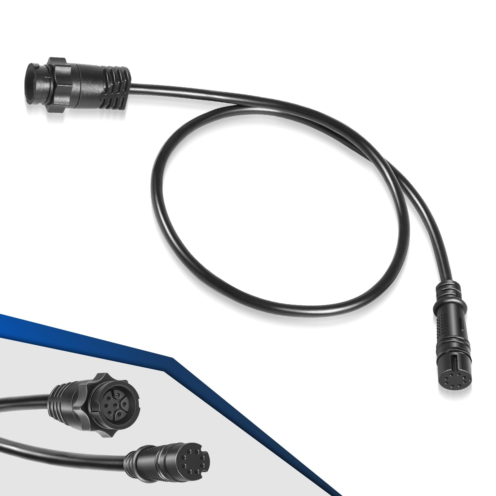 cables for lowrance hook 9 gps fish finder Lowrance 000-14068-001 7-Pin Transducer Adapter Cable to HOOK2