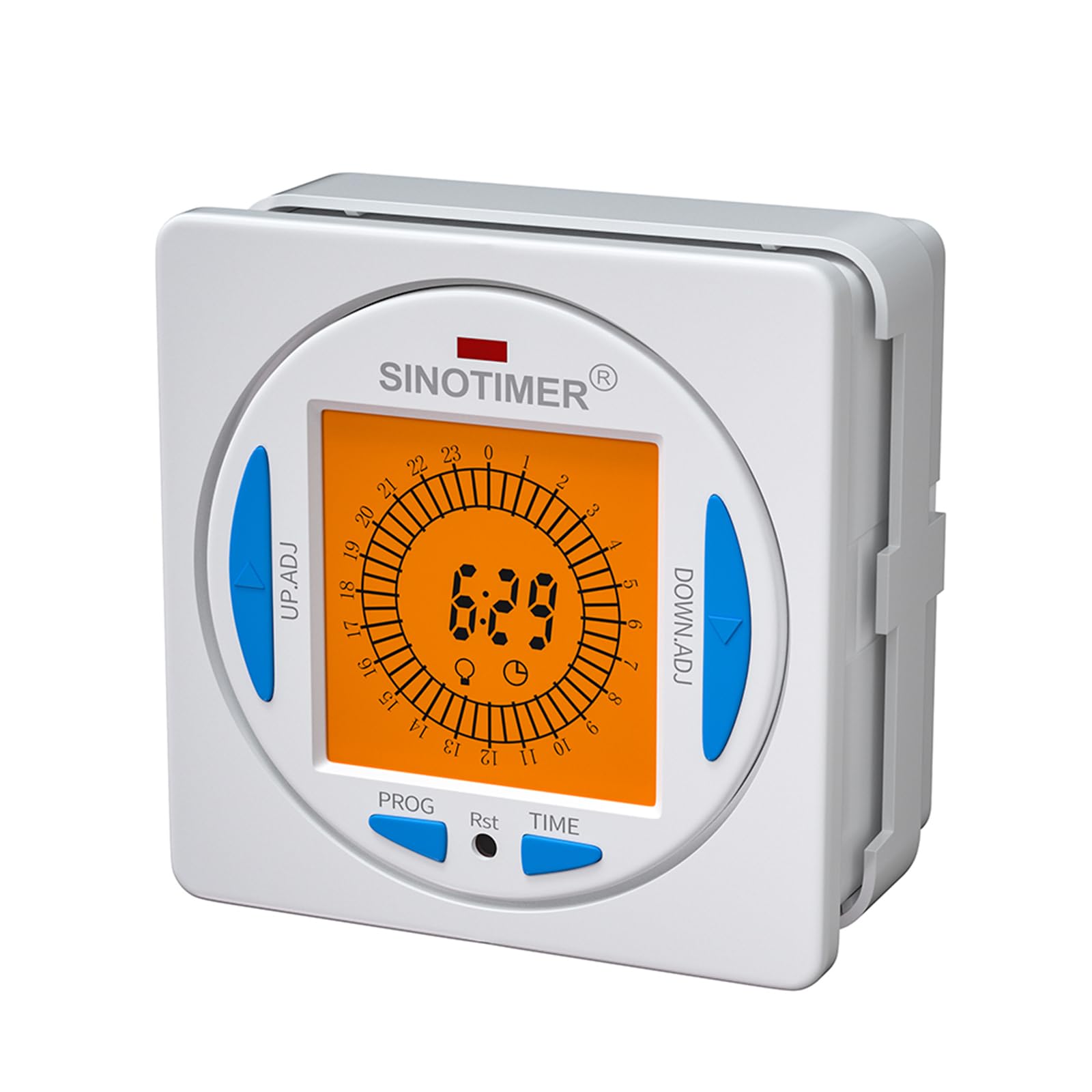 85-265 Vac Super HD LCD Rétroéclairage 24 heures Minuterie numérique Intervalle de 15 minutes avec 96 ON/Off tous les jours, fonction DST, panneau monté avec boîtier