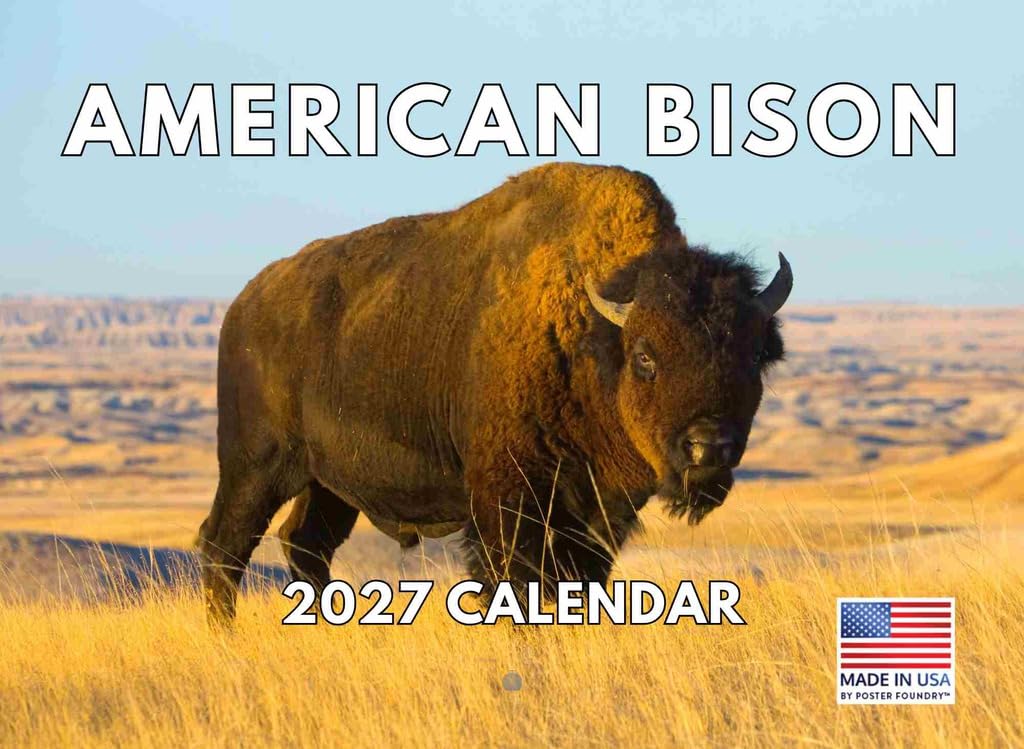 American Bison Calendar 2027 Wall 12 Month Gifts For Buffalo Lovers Women Men Monthly โ image 1