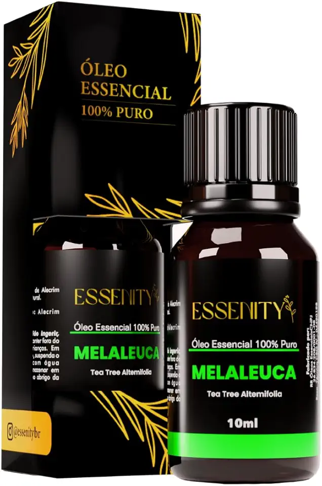 Óleo Essencial de Melaleuca 10ml 100% Puro – Cuidados com a Pele, Tea Tree Natural, Vegano, Aromaterapia – ESSENITY
