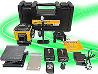 Kit Nível a Laser 3D 12 Linhas Profissional – Luz Verde | Auto Nivelamento | 2 Baterias Recarregáveis | Horizontal e Vertical | Acessórios Inclusos