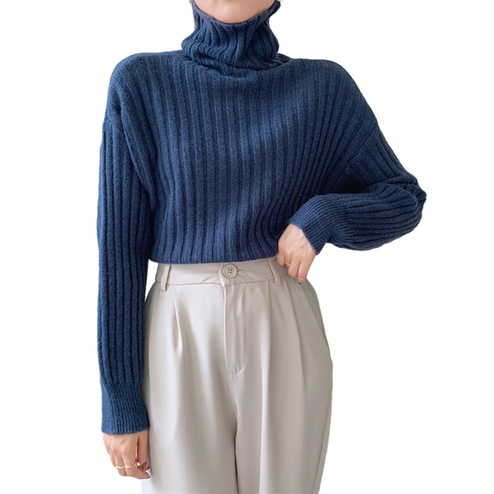 Amazon | [OGCPWYQZ] セーター レディース ニット タートルネック 長袖