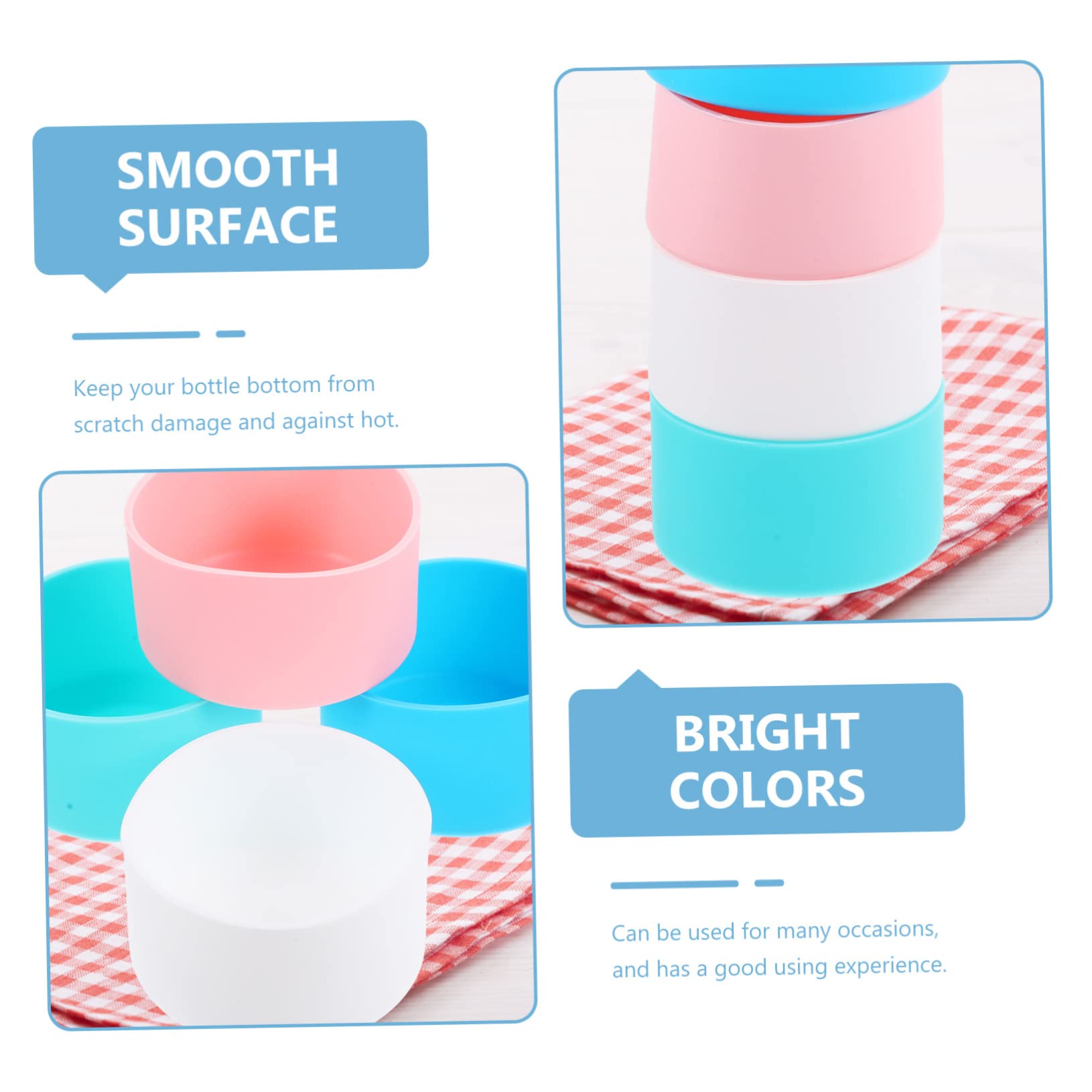 MAGICLULU Juego De 4 Fundas De Silicona para Termos Reutilizables Sin Aislamiento Térmico para Botellas De Viaje De Vidrio 4 Unidades